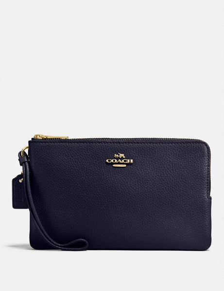 Double Zip Wallet style# F87587 Midnight/Light Gold